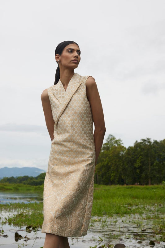 Golden Mulberry midi dress